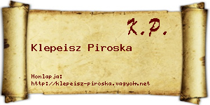 Klepeisz Piroska névjegykártya